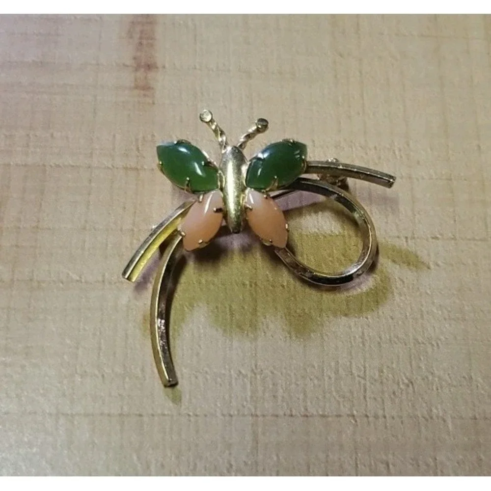 Vintage 14k Gold Filled Butterfly Brooch Pin‎